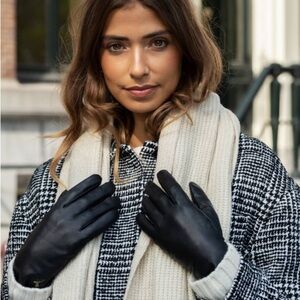 Elegant Black Leather Gloves for Women (1 day sale!)